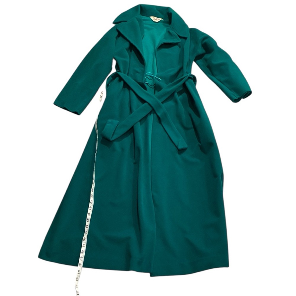 Vanity Fair Velour House Coat Womens Petite VTG Long Robe House Coat 70s GREEN
